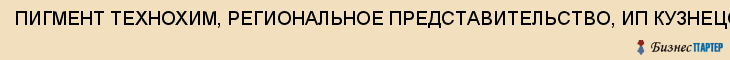 ПИГМЕНТ ТЕХНОХИМ, РЕГИОНАЛЬНОЕ ПРЕДСТАВИТЕЛЬСТВО, ИП КУЗНЕЦОВ А.Г., Саратов