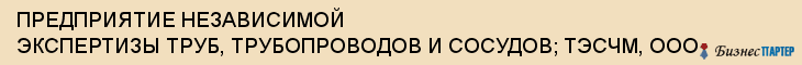ПРЕДПРИЯТИЕ НЕЗАВИСИМОЙ ЭКСПЕРТИЗЫ ТРУБ, ТРУБОПРОВОДОВ И СОСУДОВ; ТЭСЧМ, ООО, Саратов